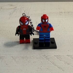 Custom Marvel Heroes Spider-Man Minifigure Far From Home Keychain and Spider-Man